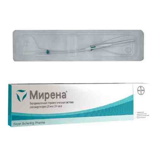 Мирена, 20 мкг/24 ч, внутриматочная терапевтическая система, 1 шт.