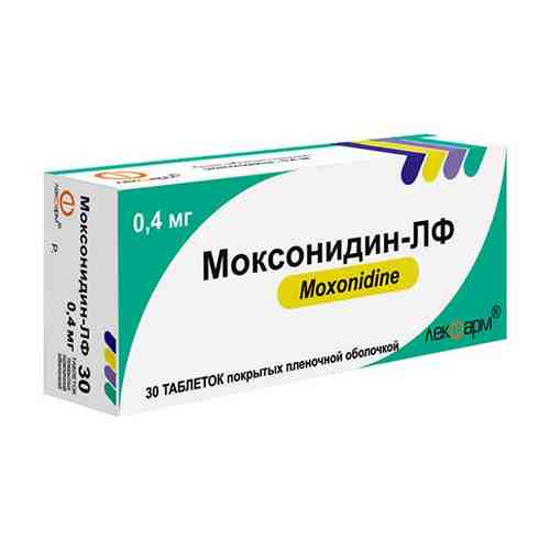 Моксонидин-ЛФ, 0.4 мг, таблетки, покрытые пленочной оболочкой, 30 шт.
