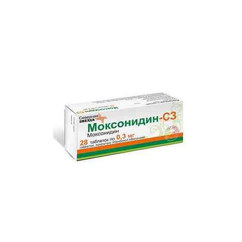 Моксонидин-С3, 300 мкг, таблетки, покрытые пленочной оболочкой, 28 шт.