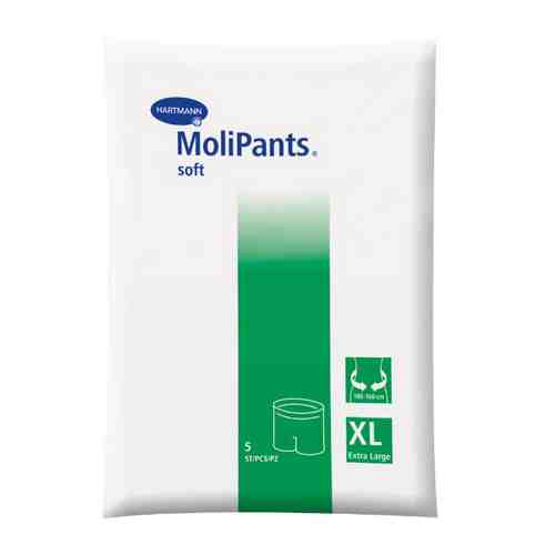 MoliPants Soft штанишки для фиксации прокладок, Extra Large (обхват бедер 100-160 см), штанишки удлиненные, для фиксации прокладок Molimed и Moliform, 5 шт.