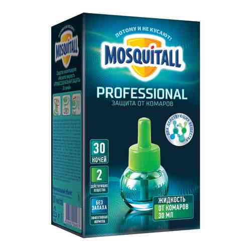 Mosquitall Профессиональная защита жидкость для фумигатора, раствор инсектицидный, для фумигатора, 30 мл, 1 шт.