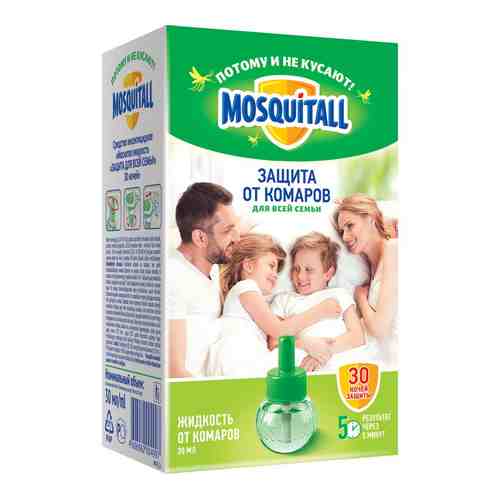 Mosquitall Защита для всей семьи жидкость для фумигатора, раствор инсектицидный, для фумигатора, 30 мл, 1 шт.