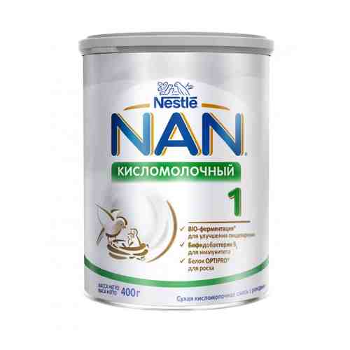 NAN 1 Кисломолочный, для детей с рождения, смесь кисломолочная сухая, с пробиотиками, 400 г, 1 шт.