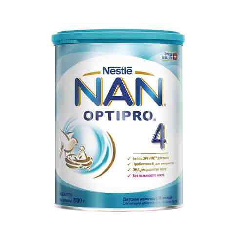 NAN 4 Optipro, для детей с 18 месяцев, напиток молочный сухой, с пробиотиками, 800 г, 1 шт.
