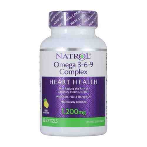 Natrol Омега-3-6-9 комплекс, 1200 мг, капсулы, лимон, 60 шт.