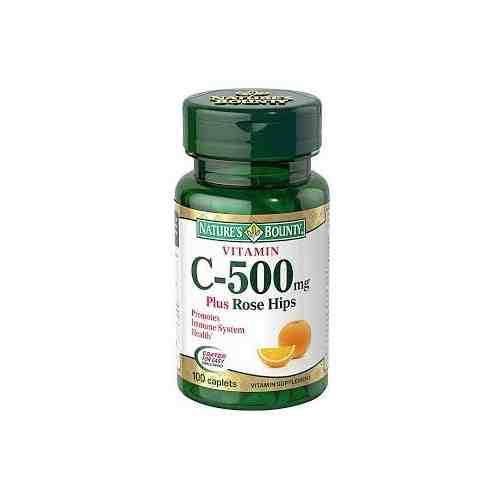 Natures Bounty Витамин C 500 мг и шиповник, таблетки, 100 шт.