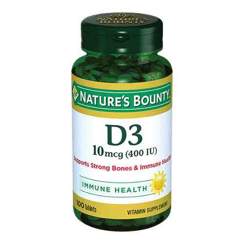 Natures Bounty Витамин D3, 400 МЕ, таблетки, 100 шт.