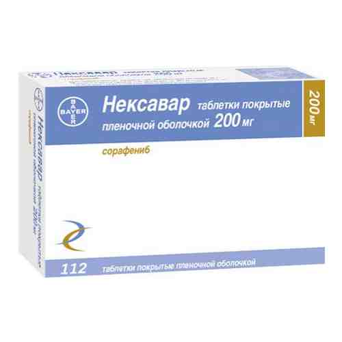 Нексавар, 200 мг, таблетки, покрытые пленочной оболочкой, 112 шт.