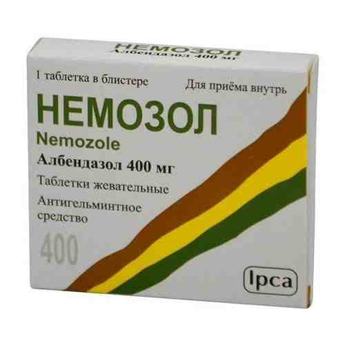 Немозол, 400 мг, таблетки жевательные, 1 шт.