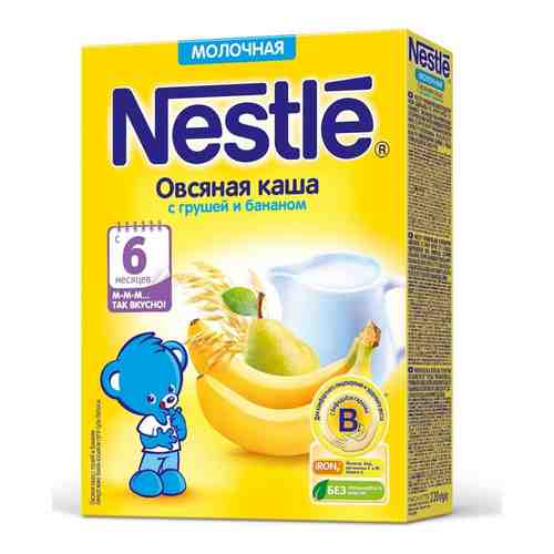 Nestle Каша молочная овсяная груша банан, каша детская молочная, 220 г, 1 шт.