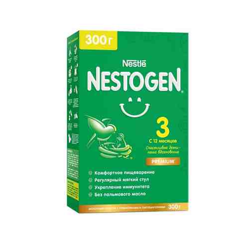 Nestogen 3, для детей с 12 месяцев, напиток молочный сухой, с пребиотиками и лактобактериями, 300 г, 1 шт.
