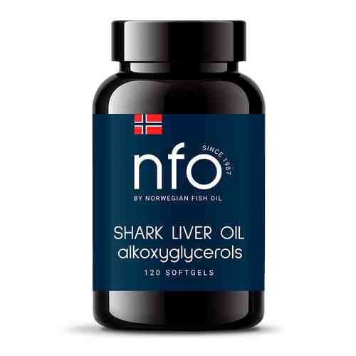 NFO Омега-3 Жир печени акулы, 689 мг, капсулы, 120 шт.