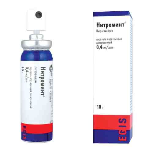 Нитроминт, 0.4 мг/доза, спрей подъязычный дозированный, 10 г, 1 шт.