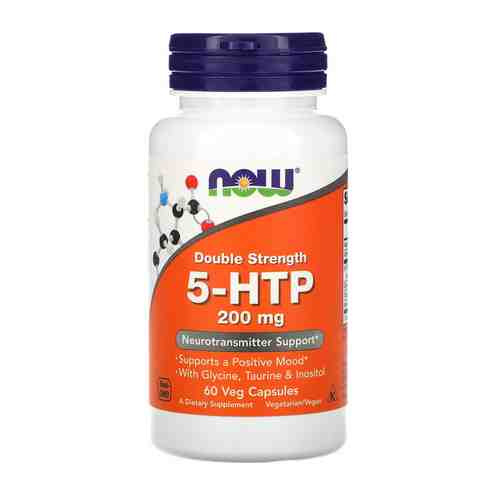 NOW 5-HTP 5-гидрокситриптофан, 200 мг, капсулы, 60 шт.