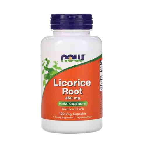 NOW Licorice Root Солодка, 450 мг, капсулы, 100 шт.
