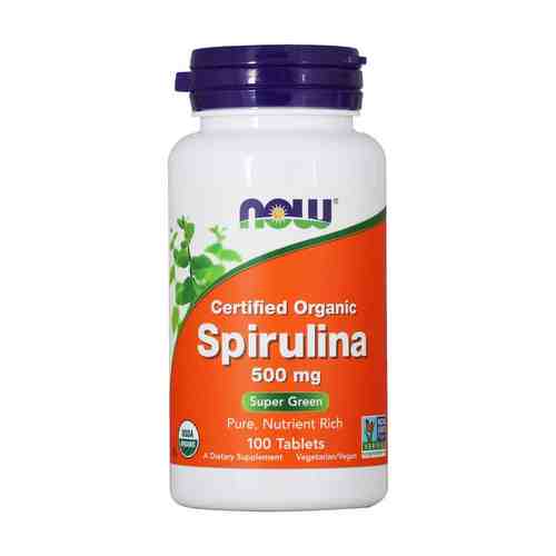 Now Spirulina Спирулина, 500 мг, таблетки, 100 шт.