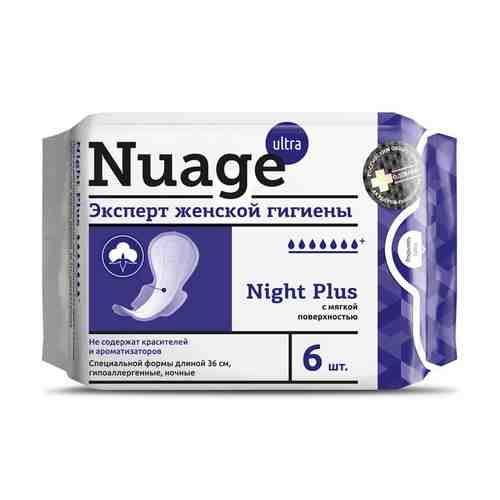 Nuage Night Plus прокладки c мягкой поверхностью, прокладки гигиенические, 6 шт.