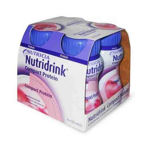 Nutridrink compact protein, жидкость для приема внутрь, со вкусом клубники, 125 мл, 4 шт.