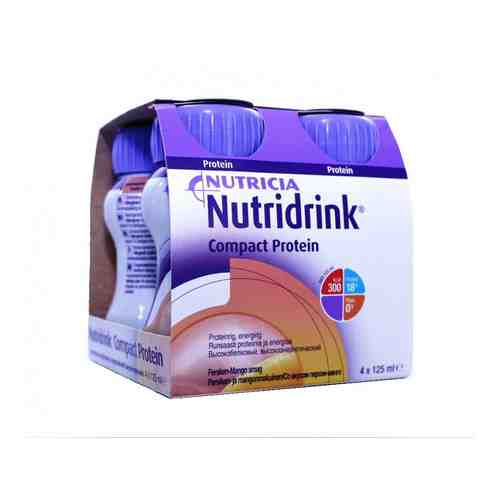 Nutridrink compact protein, жидкость для приема внутрь, со вкусом персик-манго, 125 мл, 4 шт.