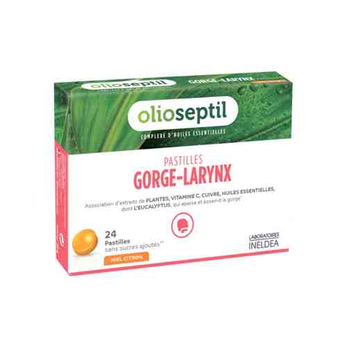 Olioseptil Gorge-larynx пастилки для горла, пастилки для рассасывания, медово-лимонные(й), 24 шт.