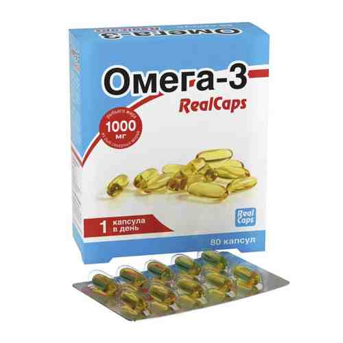 Омега-3 RealCaps, 1.4 г, 1000 мг, капсулы, 80 шт.