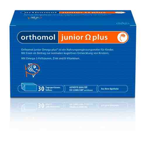 Orthomol Junior Omega plus, 5 г, ириски, на 30 дней, 30 шт.