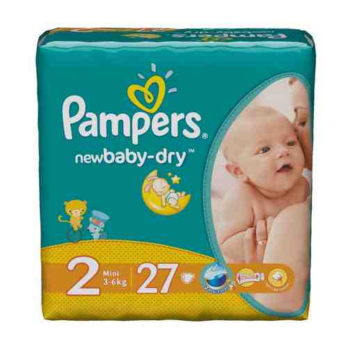 Pampers New baby-dry Подгузники детские, р. 2, 3-6кг, 27 шт.