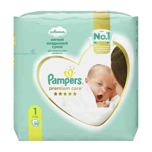 Pampers Premium Care Подгузники детские, р. 1, 2-5кг, 20 шт.