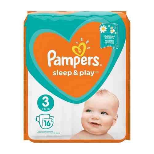 Pampers Sleep&Play Подгузники детские, р. 3, 4-9кг, 16 шт.
