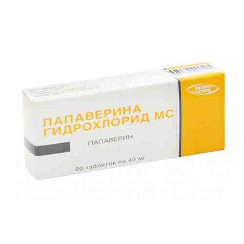 Папаверина гидрохлорид МС, 40 мг, таблетки, 20 шт.