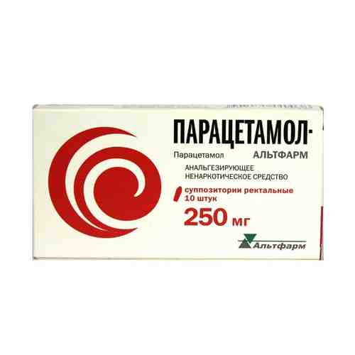 Парацетамол-Альтфарм, 250 мг, суппозитории ректальные, 10 шт.