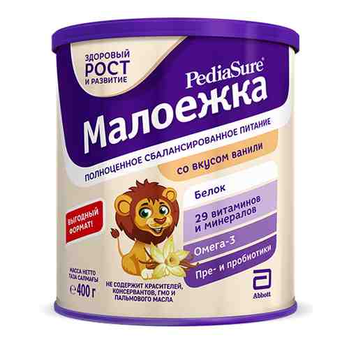PediaSure Малоежка, для детей с 12 месяцев, смесь сухая, ваниль, 400 г, 1 шт.
