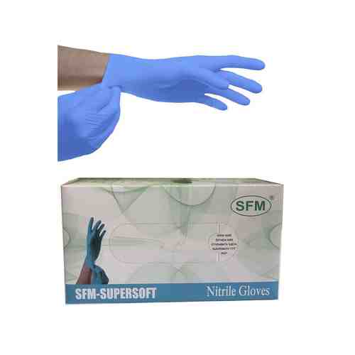 Перчатки SFM смотровые нитриловые неопудренные, р. S, голубого цвета, нестерильная (ые, ый), 200 шт.