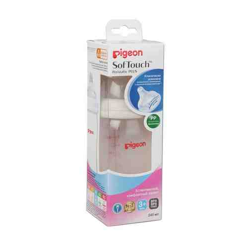 Pigeon бутылочка SofTouch Peristaltic Plus PP полипропиленовая, с широким горлышком, 240 мл, 1 шт.