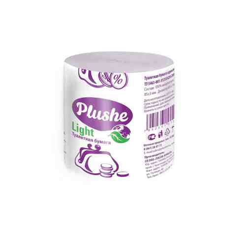 Plushe Light туалетная бумага, туалетная бумага классическая, однослойные, 1 шт.