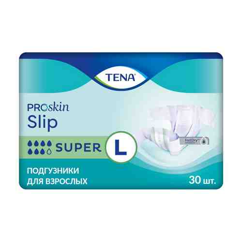 Подгузники для взрослых дышащие Tena Slip Super, Large L (3), 96-144 см, 30 шт.