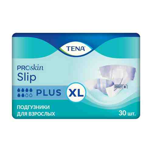 Подгузники для взрослых Tena Slip Plus Дышащие, XL, 120-160 см, Plus (6 капель), 30 шт.