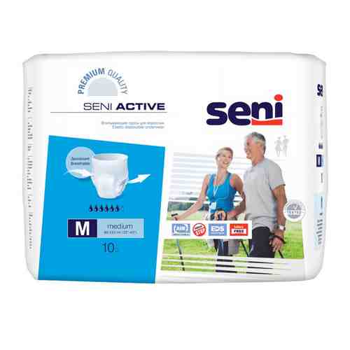 Подгузники-трусы для взрослых Seni Active, Medium M (2), 80-110 см, 10 шт.
