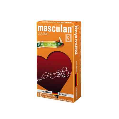 Презервативы Masculan Classic 3, презерватив, с колечками и пупырышками, 10 шт.