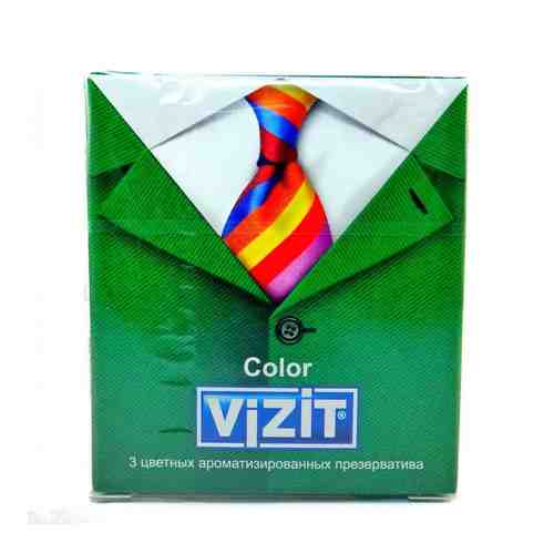 Презервативы Vizit Color, презерватив, цветные, ароматизированные, 3 шт.