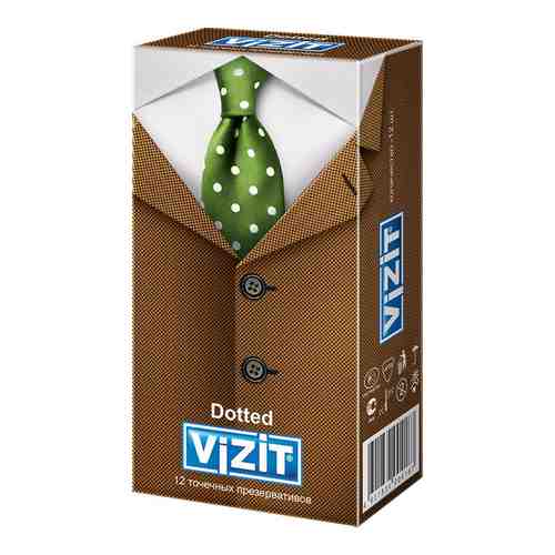 Презервативы Vizit Dotted, презерватив, с точками, 12 шт.