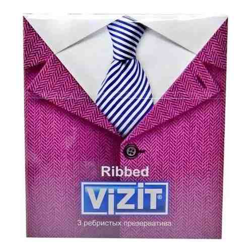 Презервативы Vizit Ribbed, презерватив, ребристые, 3 шт.