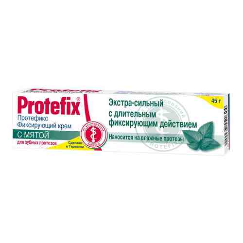 Протефикс крем фиксирующий, крем для фиксации зубных протезов, с мятой, 40 г, 1 шт.