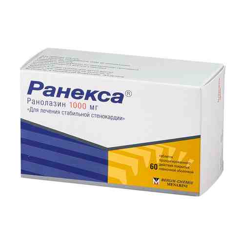 Ранекса, 1000 мг, таблетки пролонгированного действия, покрытые пленочной оболочкой, 60 шт.