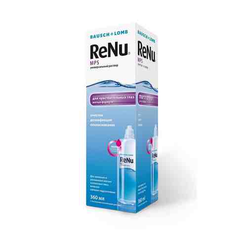 ReNu MPS для чувствительных глаз, раствор для обработки и хранения мягких контактных линз, 360 мл, 1 шт.