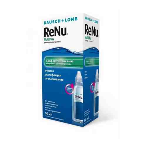 ReNu Multi Plus, раствор для обработки и хранения мягких контактных линз, 60 мл, 1 шт.