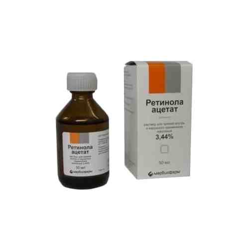 Ретинола ацетат, 3.44%, раствор для приема внутрь и наружного применения (масляный), 50 мл, 1 шт.