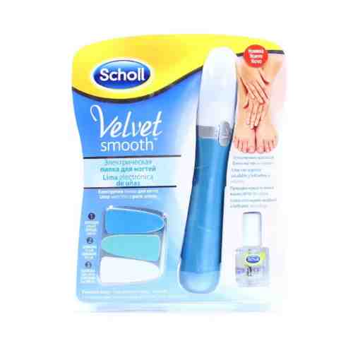Scholl Velvet Smooth электрическая пилка для ногтей, с 3 сменными насадками, 1 шт.