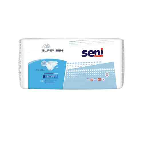 Seni Super Подгузники для взрослых, Small S (1), 55-80 см, 30 шт.