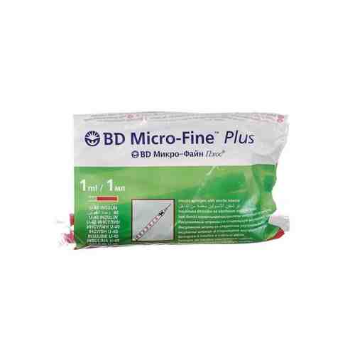 Шприц инсулиновый с несъемной иглой BD Micro-Fine Plus U-40, 1мл, диаметр иглы 30G, 10 шт.